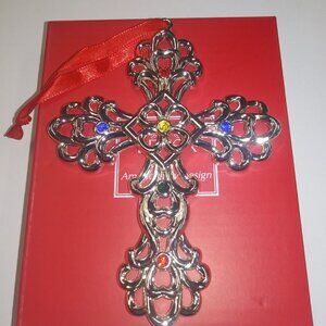 New Lenox Sterling Silver-Plated Cross Ornament
